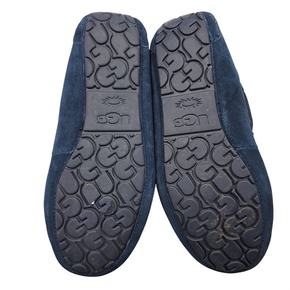 UGG Australia Olsen Suede Moccasins Blue Navy Lined Loafers Men’s 10 1003390